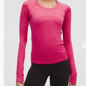 Pink Lululemon Swiftly Tech Long-Sleeve Shirt 2.0 Waist Length